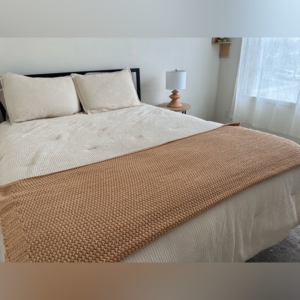 Threshold Knit, gold, soft throw blanket